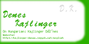 denes kajlinger business card